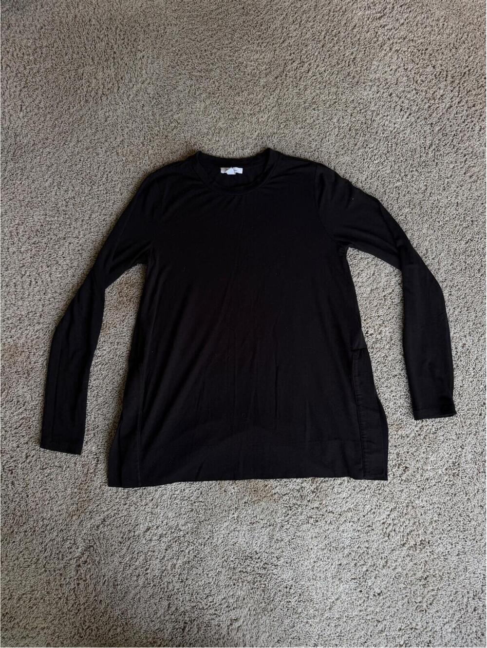 Women’s Daily Ritual Black long Sleeve Crewneck shirt tunica s small